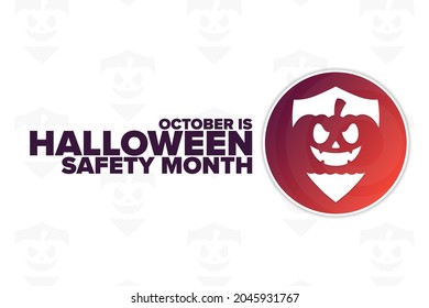 October is Halloween Safety Month. Holiday concept. Template for background, banner, card, poster with text inscription. Vector EPS10 illustration