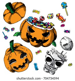 October Halloween vector design background