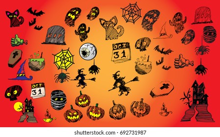 October Halloween vector icon design background