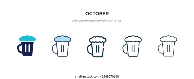 october icon in different style vector illustration. two colored and black october vector icons designed in filled, outline, line and stroke style can be used for web, mobile, ui