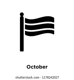 October icon vector isolated on white background, logo concept of October sign on transparent background, filled black symbol