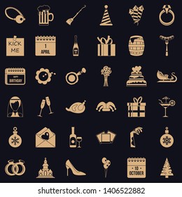 October icons set. Simple style of 36 october vector icons for web for any design