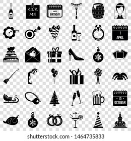 October icons set. Simple style of 36 october vector icons for web for any design