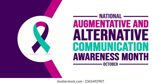 Der Oktober ist das Hintergrundbild des International Augmentative and Alternative Communication Awareness Month. Urlaubskonzept. Design-Vorlage für Hintergrund, Banner, Plakate, Karten und Plakate.