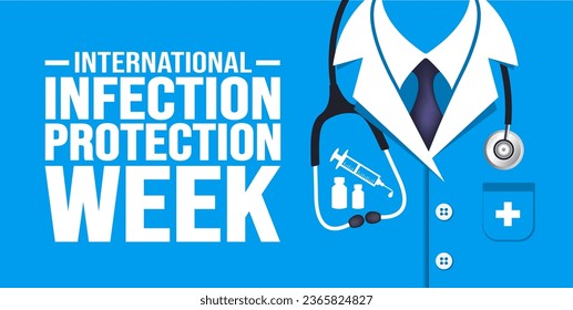 October is International Infection Protection Week background template. Holiday concept. background, banner, placard, card, and poster design template with text inscription and standard color. vector 