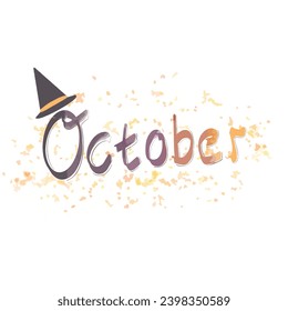 October lettering design vector illustration