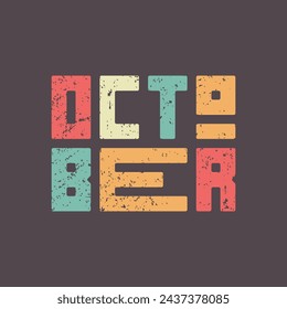 October Lettering Style. Typography design