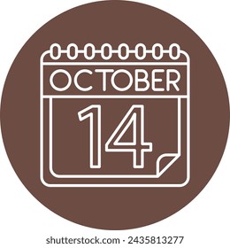 October Line Circle Icon Design For Personal And Commercial use.