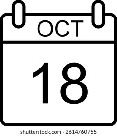 October Line Vector Icon Design