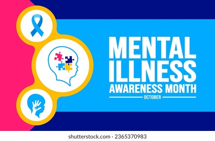 October is Mental Illness Awareness Month background template. Holiday concept. background, banner, placard, card, and poster design template with text inscription and standard color.