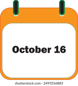 October Month Date 16 | Icon Design