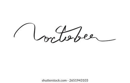 Mês de outubro texto fonte caligrafia escrita à mão alfabetização script palavra mensagem outubro mês semana calendário evento outubro organizador agenda outono estação outubro câncer de mama mês planejador