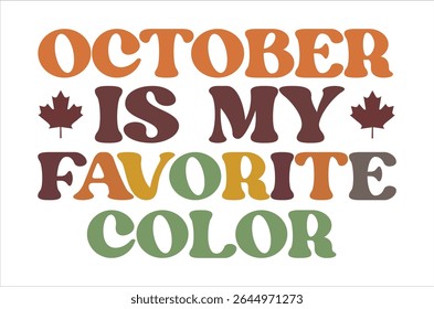 October is my favorite color, Fall Design, Fall Designs, Fall Sign, Cut File,  files for cricut,
Handwriting text  Fall isolated on white background square composition. Hand drawn vector art.