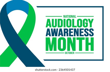 October is National Audiology Awareness Month background template. Holiday concept. background, banner, placard, card, and poster design template with text inscription and standard color.