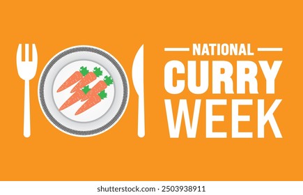  October is National Curry Week   background template. Holiday concept. suitable for background, banner, placard, card, and poster design template  vector illustration