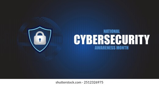 Oktober ist National Cybersecurity Awareness Month Hintergrundvorlage. Urlaubskonzept. Hintergrund-, Banner-, Plakat-, Karten- und Poster-Designvorlage mit Textbeschriftung und Standardfarbe.
