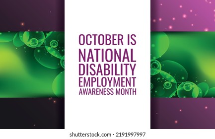 October Is National Disability Employment  Awareness Month. Background For Greeting Cards, Poster, Flyers, Promotion, Scrapbooking