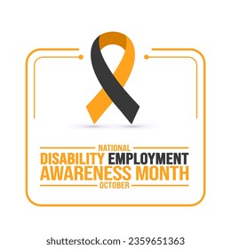 October is National Disability Employment Awareness Month background template use to background, banner, placard, card, and poster design. holiday concept with text inscription and standard color.