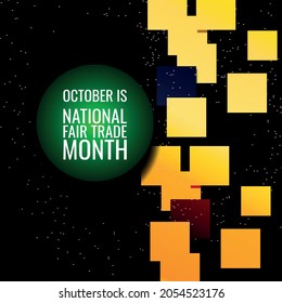 october is National Fair Trade Month. Geometric design suitable for greeting card poster and bann