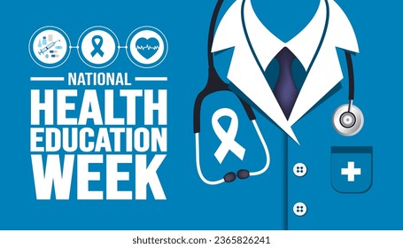 October is National Health Education Week background template. Holiday concept. background, banner, placard, card, and poster design template with text inscription and standard color. vector.