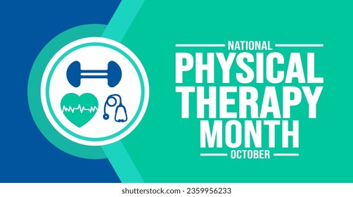 October is National Physical Therapy Month background template. Holiday concept. background, banner, placard, card, and poster design template with text inscription and standard color. vector svg