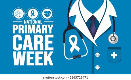 October is National Primary Care Week background template. Holiday concept. background, banner, placard, card, and poster design template with text inscription and standard color. vector illustration.