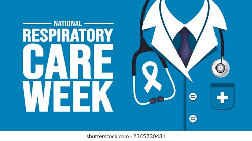 October is National Respiratory Care Week background template. Holiday concept. background, banner, placard, card, and poster design template with text inscription and standard color. vector.