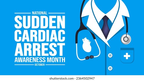 October is National Sudden Cardiac Arrest Awareness Month background template. Holiday concept. background, banner, placard, card, and poster design template with text inscription and standard color. 