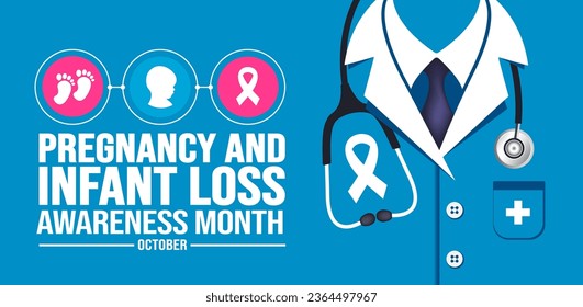 October is Pregnancy and Infant Loss Awareness Month background template. Holiday concept. background, banner, placard, card, and poster design template with text inscription and standard color.