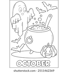 october season coloring book page for kids and adults creative coloring mindful relaxation activity