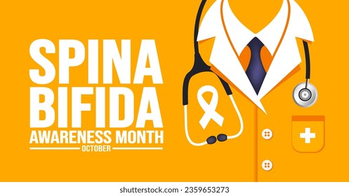 October is Spina Bifida Awareness Month background template use to background, banner, placard, card, and poster design. holiday concept with text inscription and standard color. vector illustration.