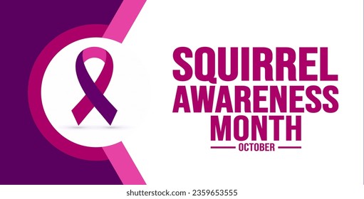 October is Squirrel Awareness Month background template use to background, banner, placard, card, and poster design. holiday concept with text inscription and standard color. vector illustration.