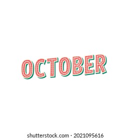 October Sticker Icon Isolated On White Background