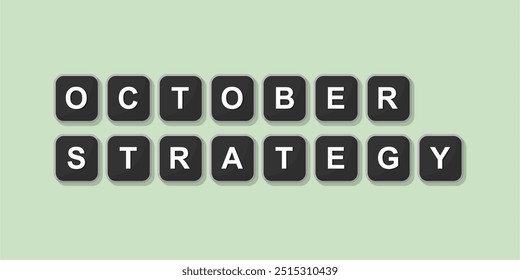 October themed word illustration of computer keyboard, vector format design with bright green background