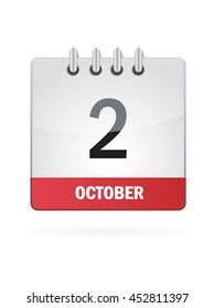 October Two. Calendar Icon