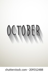 october typo with shadow vector,Eps 10