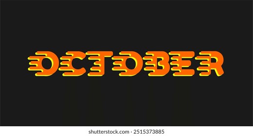 October typography design, unique and cool vector design for your editing and printing needs