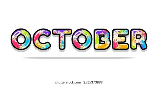 October typography design, unique and cool vector design for your editing and printing needs