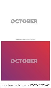 Cor editável da tipografia de outubro, Adequado para o projeto da marca, do logotipo do negócio ou do calendário. Vetor Eps 10.