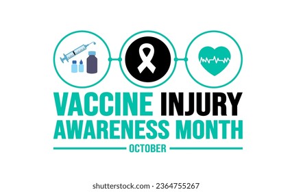 October is Vaccine Injury Awareness Month background template. Holiday concept. background, banner, placard, card, and poster design template with text inscription and standard color.