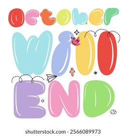 October Will End Design Custom Text Font Hand drawn