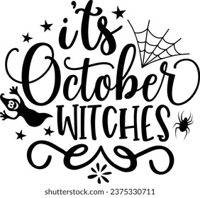It's October witches Halloween design