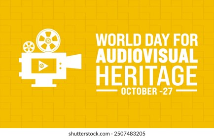 October is  World Audiovisual heritage day. Holiday concept. Template  Suitable for greeting card ,background, banner, card, poster with text inscription. cities day illustration Vector 