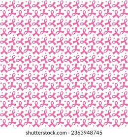 October is the World Breast Cancer Seamless Pattern background template with ribbon.