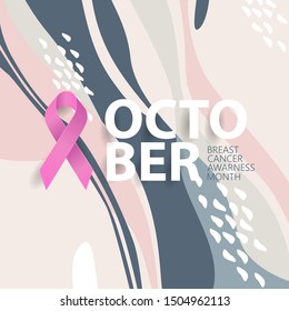 October World Brest Cancer Month Background, Typography, Text, Month