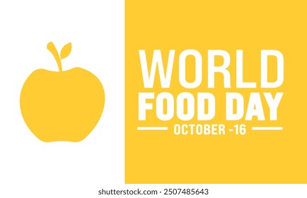 October is   World Food Day .  meals fruits and vegetable illustration Template  Suitable for greeting card ,background, banner, card, poster with text inscription. cities day illustration Vector 