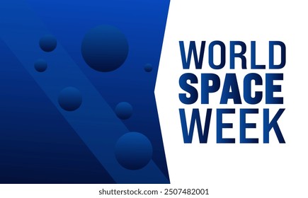 October is World Space Week. . Holiday concept. Template for background, banner, card, poster with text inscription. Vector EPS10 illustration