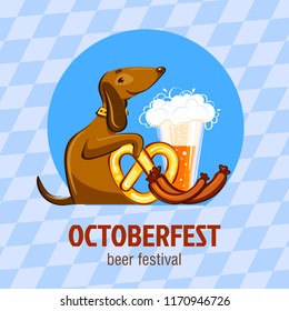 Octoberfest beer festival concept background. Cartoon illustration of octoberfest beer festival vector concept background for web design