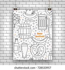 Octoberfest, beer festival design, vector brochure mockup