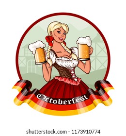 Octoberfest. Beer festival. Vector illustration.